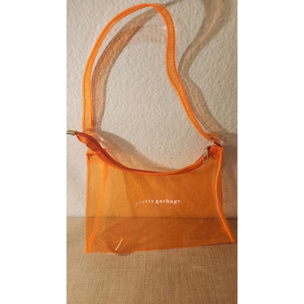 Pretty garbage, neon, orange shoulder bag jelly‎ bag